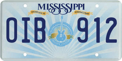 MS license plate OIB912