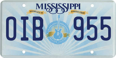 MS license plate OIB955