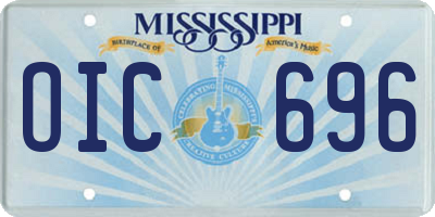 MS license plate OIC696