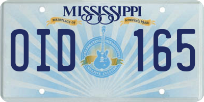 MS license plate OID165