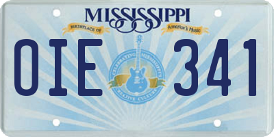 MS license plate OIE341