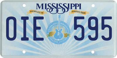 MS license plate OIE595