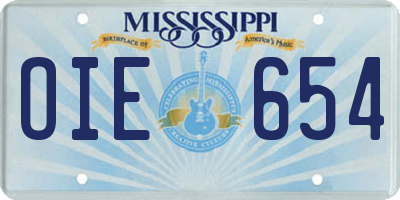 MS license plate OIE654