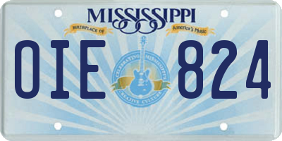 MS license plate OIE824