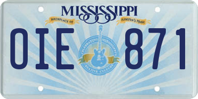 MS license plate OIE871