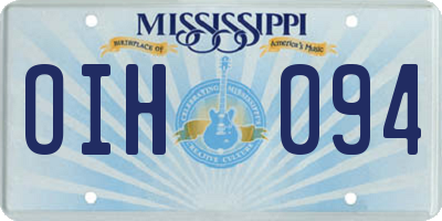 MS license plate OIH094