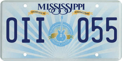 MS license plate OII055