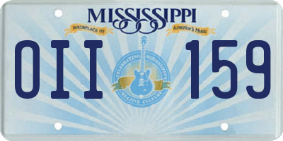 MS license plate OII159
