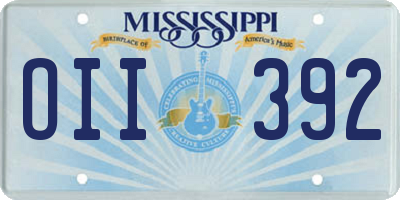 MS license plate OII392