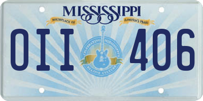 MS license plate OII406
