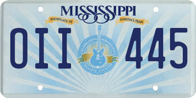 MS license plate OII445