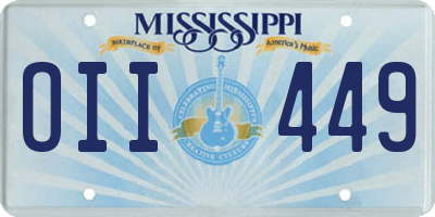 MS license plate OII449