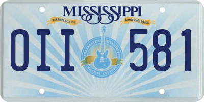 MS license plate OII581