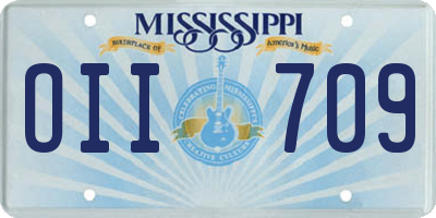 MS license plate OII709