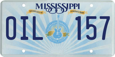 MS license plate OIL157