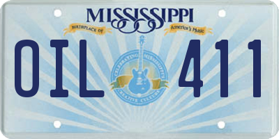 MS license plate OIL411
