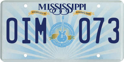 MS license plate OIM073