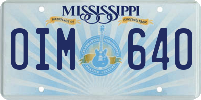 MS license plate OIM640