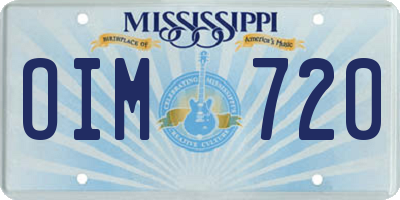 MS license plate OIM720