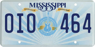 MS license plate OIO464