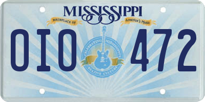 MS license plate OIO472