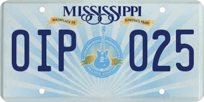 MS license plate OIP025