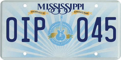 MS license plate OIP045