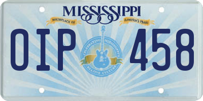 MS license plate OIP458