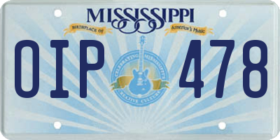 MS license plate OIP478
