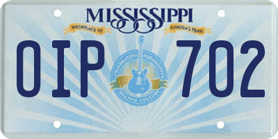 MS license plate OIP702