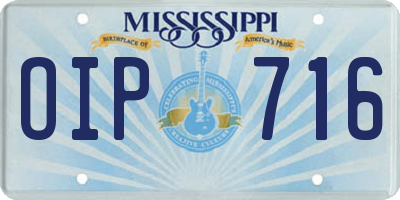 MS license plate OIP716