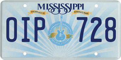 MS license plate OIP728