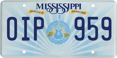 MS license plate OIP959