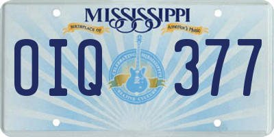 MS license plate OIQ377