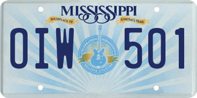 MS license plate OIW501