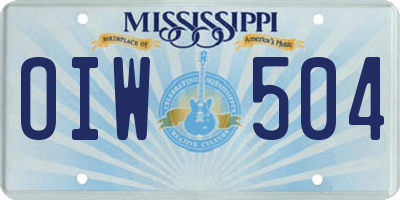 MS license plate OIW504
