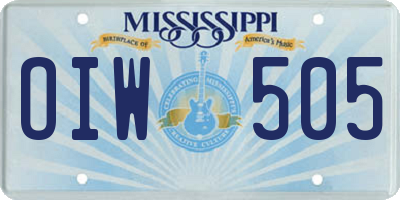 MS license plate OIW505