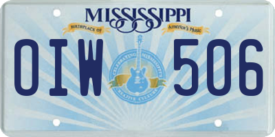 MS license plate OIW506