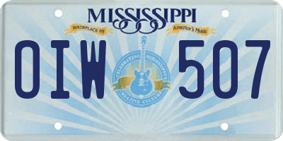 MS license plate OIW507