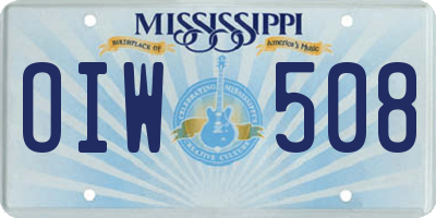 MS license plate OIW508