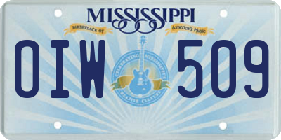 MS license plate OIW509
