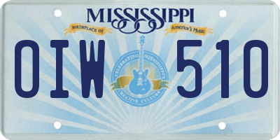 MS license plate OIW510