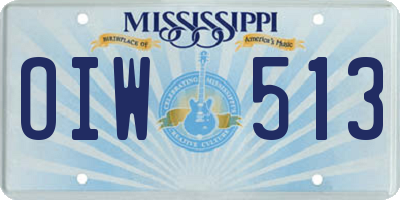 MS license plate OIW513