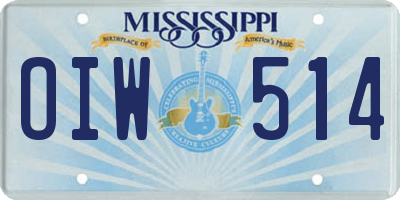 MS license plate OIW514
