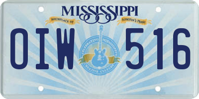 MS license plate OIW516