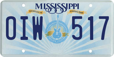 MS license plate OIW517