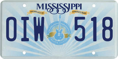 MS license plate OIW518