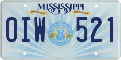 MS license plate OIW521