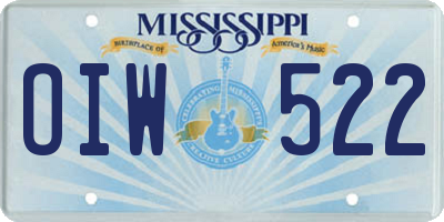 MS license plate OIW522