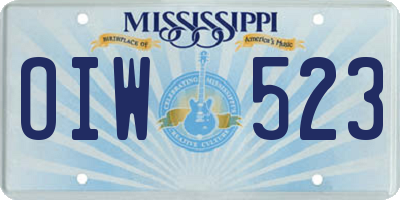 MS license plate OIW523